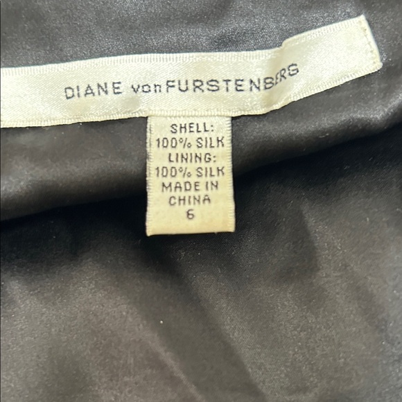 VTG Diane Von Fursternberg Black & White Stripe Floral Tiered Empire Waist Dress - Picture 6 of 6